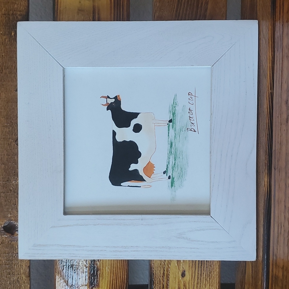 Cute hand painted cow picture